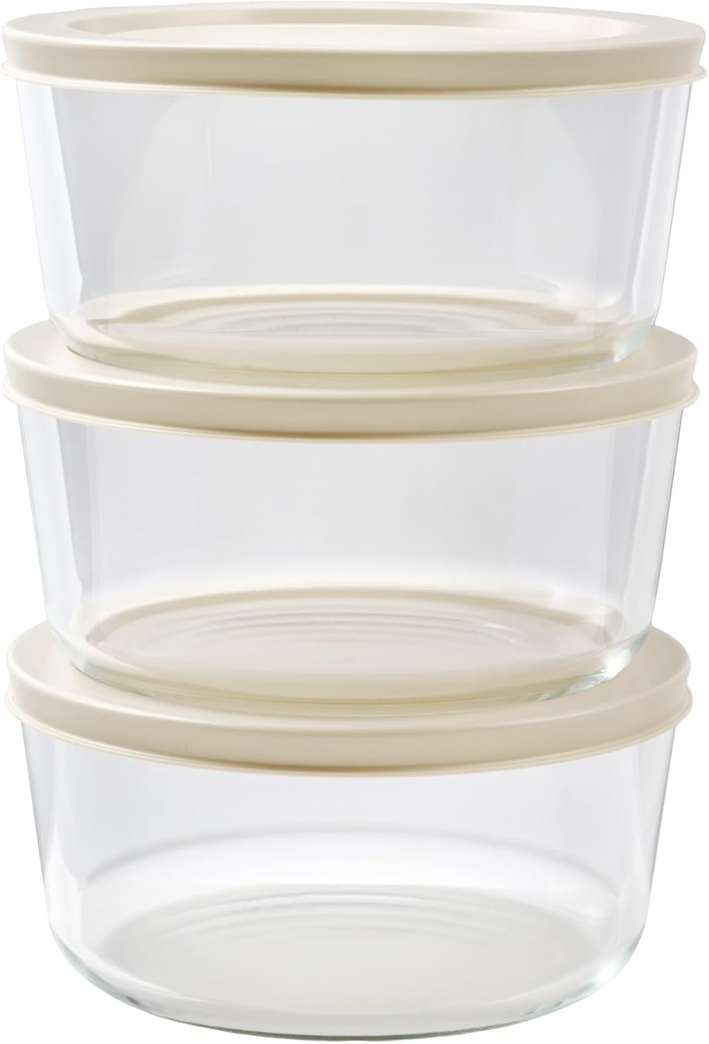 6-Piece Glass Food Storage Containers Set (3 Containers + 3 BPA-Free Lids) | 2-Cup, Leakproof | Microwave, Freezer, Oven & Dishwasher Safe | Ideal for Meal Prep & Pantry Organization, Pistachio