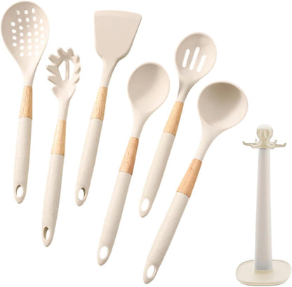 Cooking Utensils Set, With Holder, 1set, Silicone Kitchen Utensils Set, Silicone Spatulas, Food Grade Non Stick Coating Design, For Home Restaurant Camping