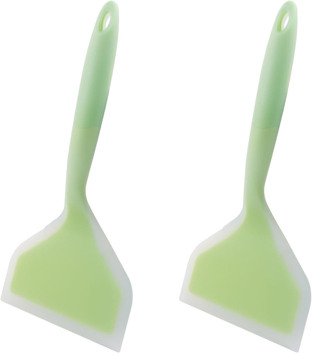 Hitefu 2 Pcs Silicone Spatula Turner, Green & Pink