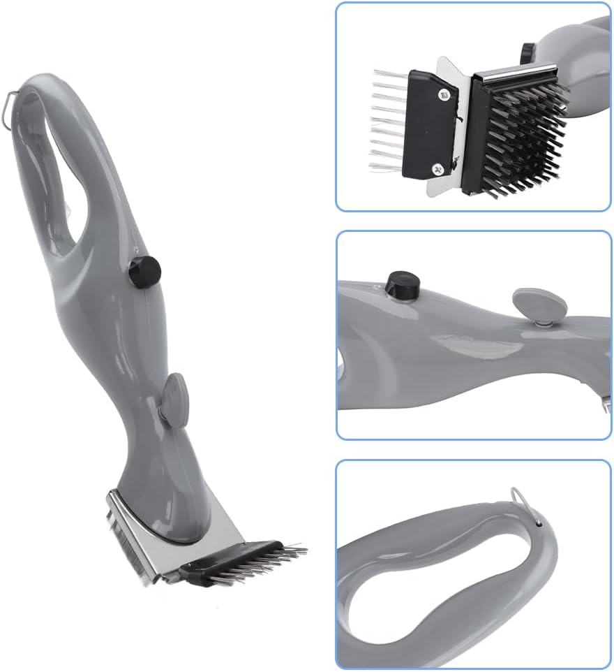 Barbecue Grill Steam Brush,Heavy Duty BBQ Cleaner for Grates Powerful Cleaning Brush Non Scratching Scraper Grate Gas Charcoal Electric Grills Grease Removal Scrubber Deep Cleans