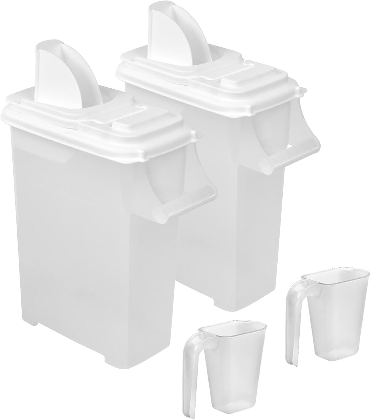 Buddeez Pet Food Storage Dispensers Plastic 4 Gallon - Airtight Flip Top for Freshness - Dry Dog Food, Cat Food or Bird Seed Plastic Containers (Set of 2)