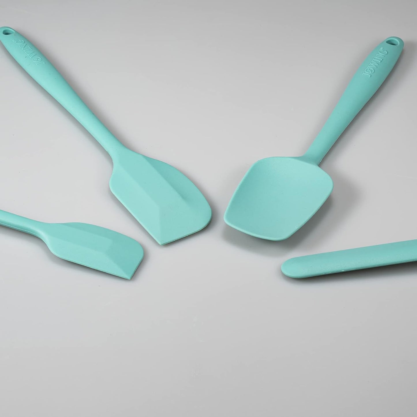 4 Piece Silicone Spatula Set, Flexible Heat Resistant Non-scratch Baking Cooking Rubber Spatulas with Stainless Steel Core, Black