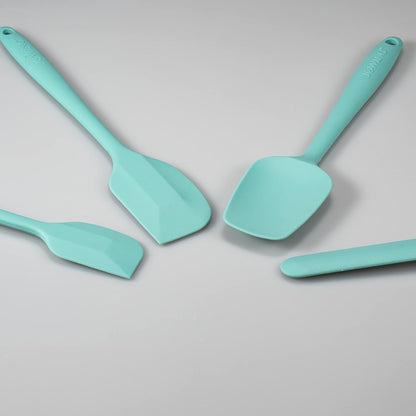 4 Piece Silicone Spatula Set, Flexible Heat Resistant Non-scratch Baking Cooking Rubber Spatulas with Stainless Steel Core, Black