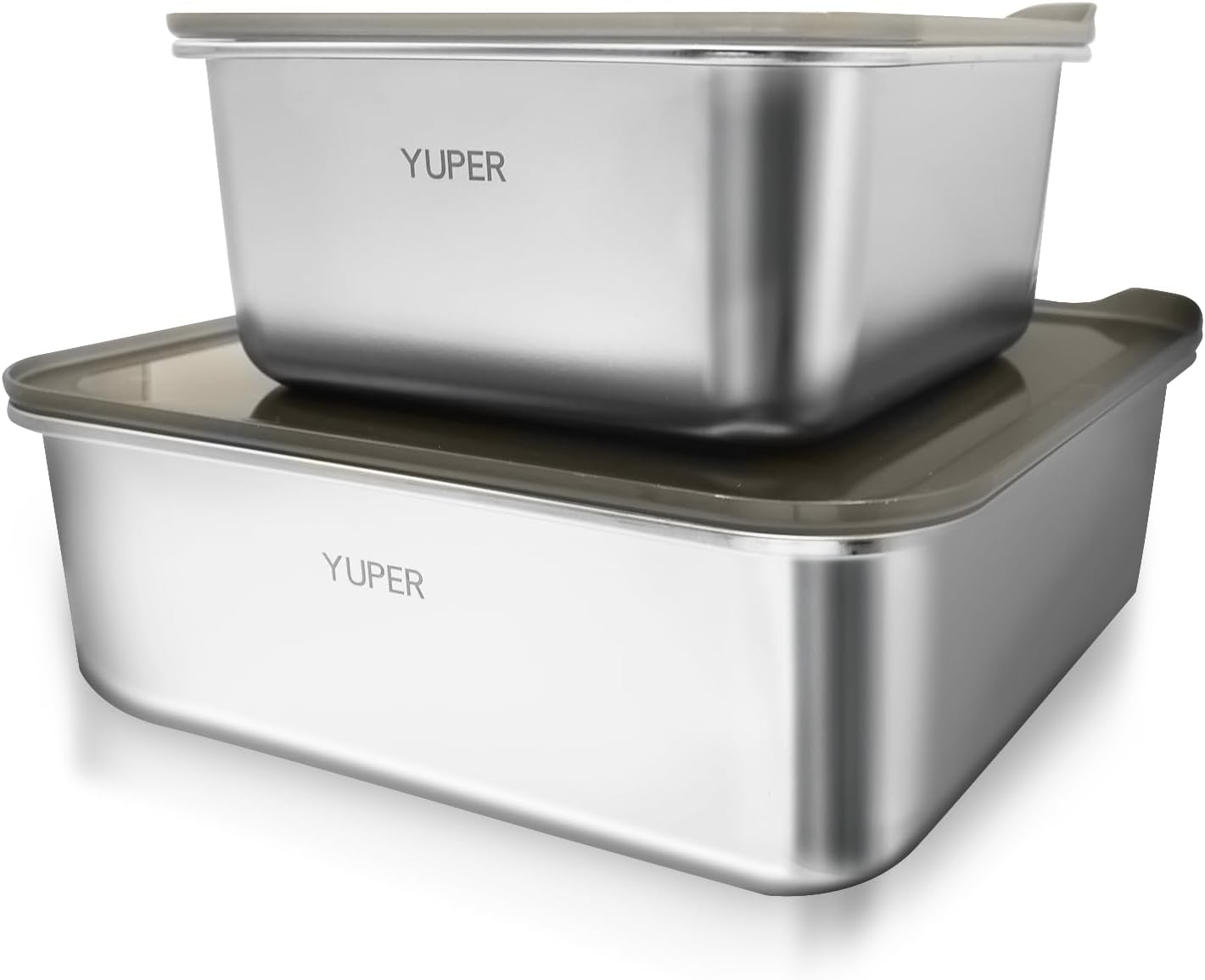 YUPER Stainless Steel Food Storage Containers, Large Meal Prep Container Sets with Lids, BPA Free, Leak Proof & Airtight, Microwave, Dishwasher, Fridge, Freezer & Oven Safe, 3 Pack (84+125+162OZ)