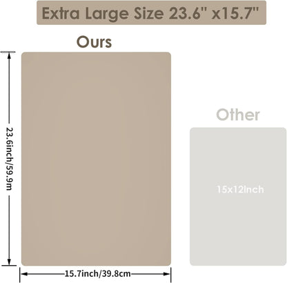 Extra Large Dark Green Countertop Mat - Silicone Table Kitchen Desk Mat - Non-Slip & Heat Resistant - Dinner Placemat Pastry Dough Rolling Mat - Colors B