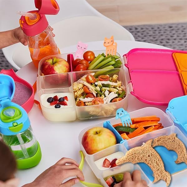 Sandwich Bread Cutters Vegetable Shapes for Lunch Bento Box Accessories Kit Includes Fruit Cutter, Animal Food Picks, Cookie Cutters, Fun Stickers, Easy to Use