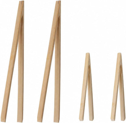 HIC Kitchen Toast Tongs, Natural Bamboo, 6.5-Inches