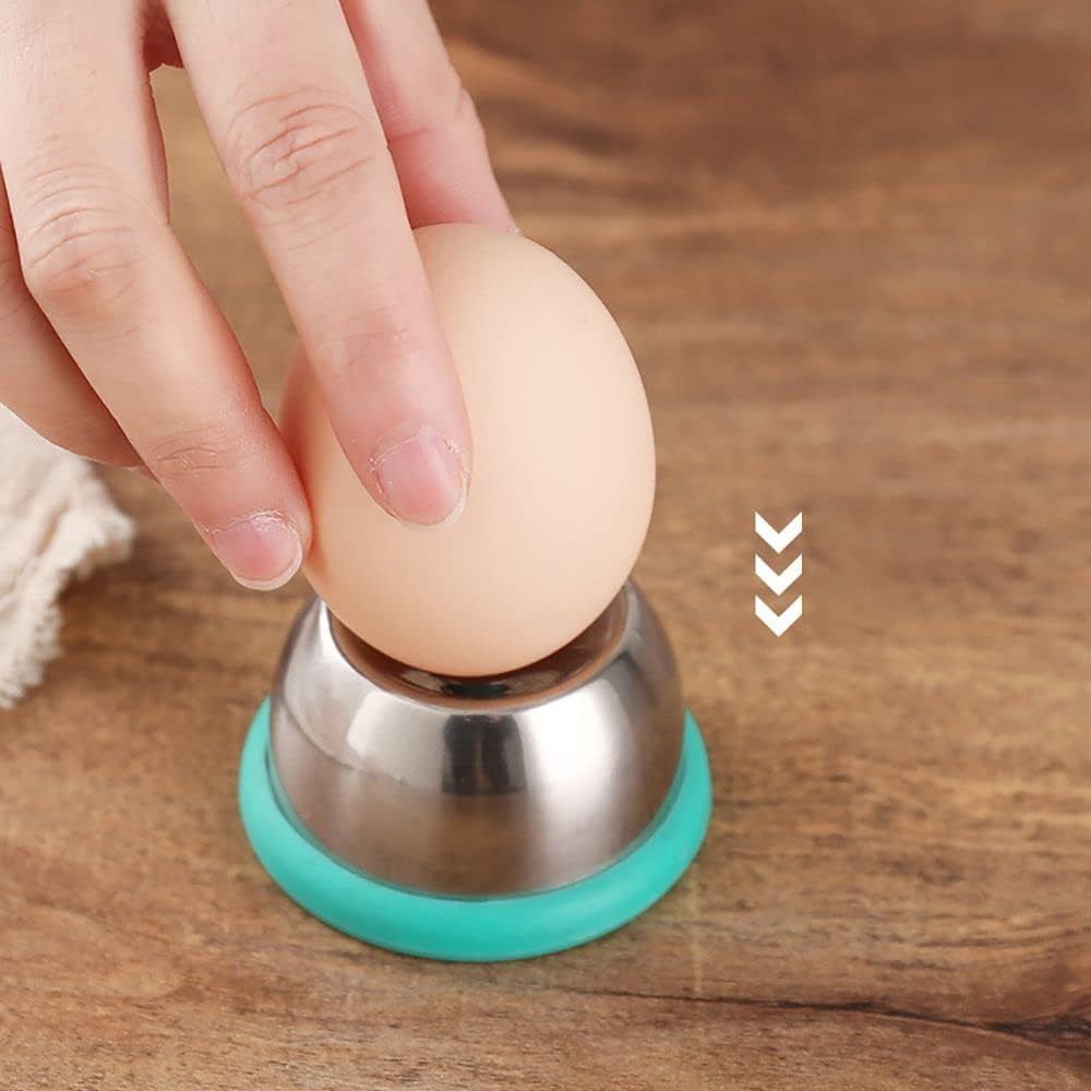 Anti-Rust Easy Egg Piercer & Peeler - Kitchen Gadget for Raw & Hard-Boiled Eggs, Shell Remover with Retractable Pin