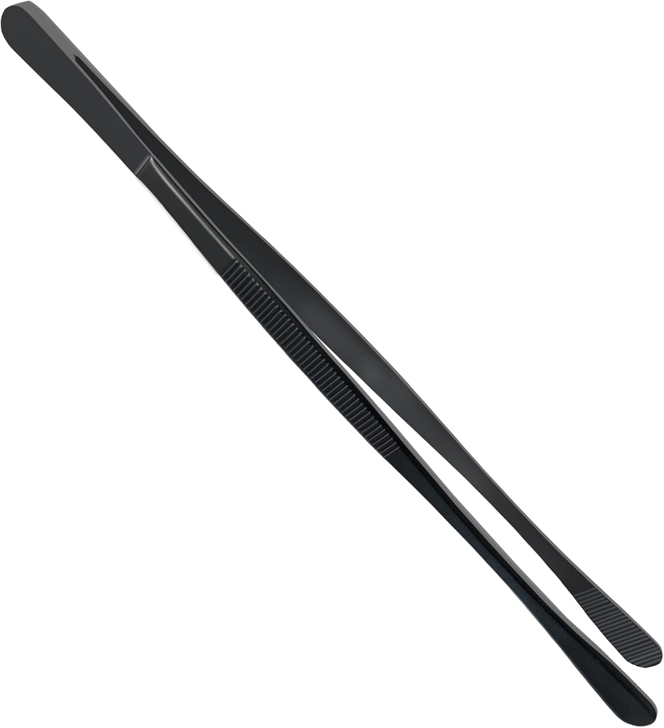 8-Inch Plating Tweezers Culinary Kitchen Tweezer Stainless Steel, Black Offset Tweezers for Cooking Food Design (8-Inch Offset Design)