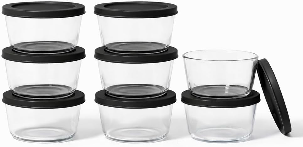 6-Piece Glass Food Storage Containers Set (3 Containers + 3 BPA-Free Lids) | 2-Cup, Leakproof | Microwave, Freezer, Oven & Dishwasher Safe | Ideal for Meal Prep & Pantry Organization, Pistachio