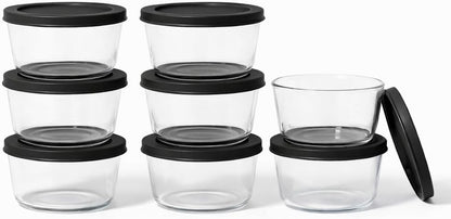 6-Piece Glass Food Storage Containers Set (3 Containers + 3 BPA-Free Lids) | 2-Cup, Leakproof | Microwave, Freezer, Oven & Dishwasher Safe | Ideal for Meal Prep & Pantry Organization, Pistachio