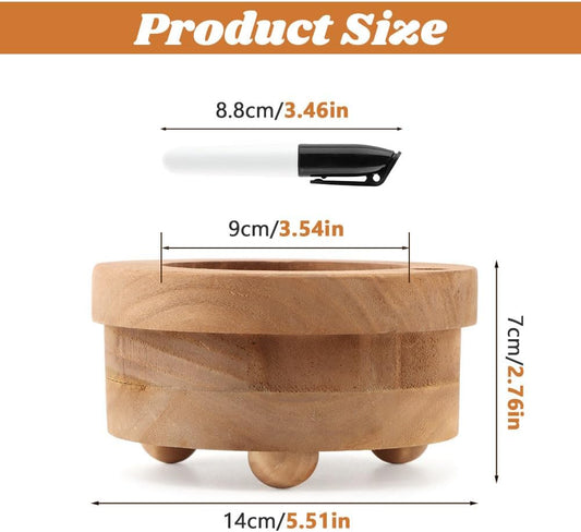 Wood Cup Holder with Marker Slot, Paper Cup Storage Box Round Disposable Cu-p Dispenser for Party Decor Bar Kitchen Housewarming Gift (Color:Brown)