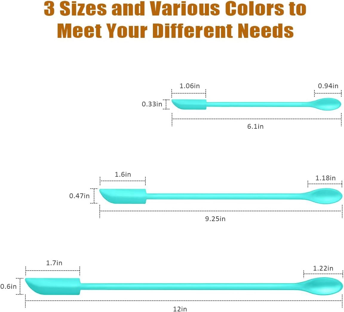 Silicone Spatula Set 6Pcs, Mini Jar Scraper for Makeup & Food
