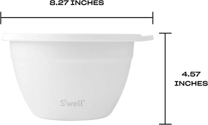 S'well Stainless Steel Salad Bowl Kit 64oz, Peacock Blue, Comes with 2oz Mini Canister and Removable Tray for Organization, Leakproof, Easy to Clean, Dishwasher Safe