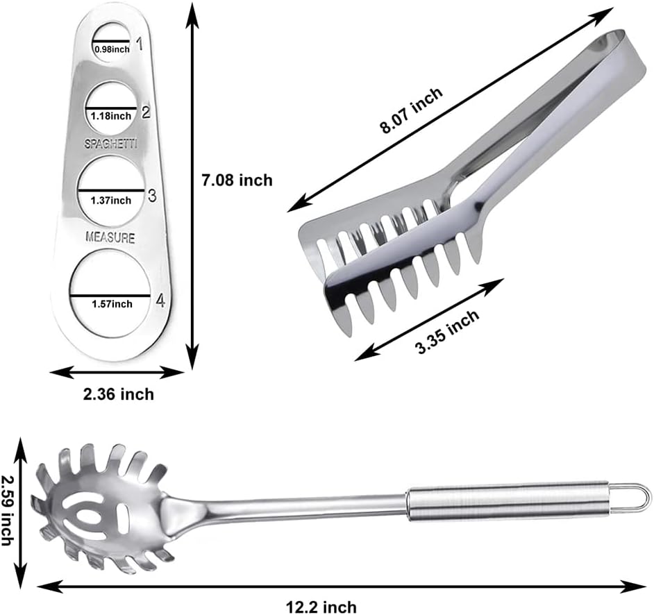 3 Pieces Stainless Steel Spaghetti Server Set