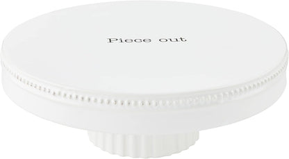 Mud Pie Reversible Cake Stand and Chip and Dip Platter, White, 11" dia