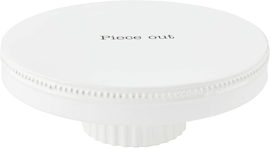 Mud Pie Reversible Cake Stand and Chip and Dip Platter, White, 11" dia