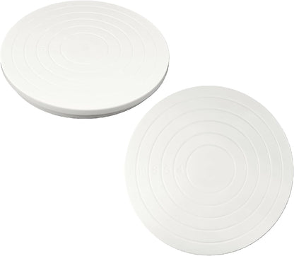2PCS Cake Decorating Turntable 5.5inch Revolving Stand, Plastic Round Rotating Cookie Swivel for Home Kitchen Baking Tools Accessories Supplies Cupcake Pastry, Pink