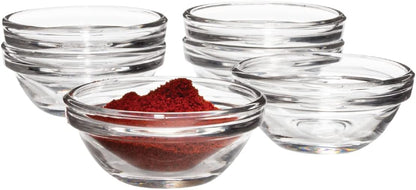 Vikko Small Glass Bowls,3.5 Inch Mise En Place Bowls, Set of 6 Glass Pinch Bowl, Prep Dish For Cooking, Sauce Bowl, Snack, Dessert & Dip