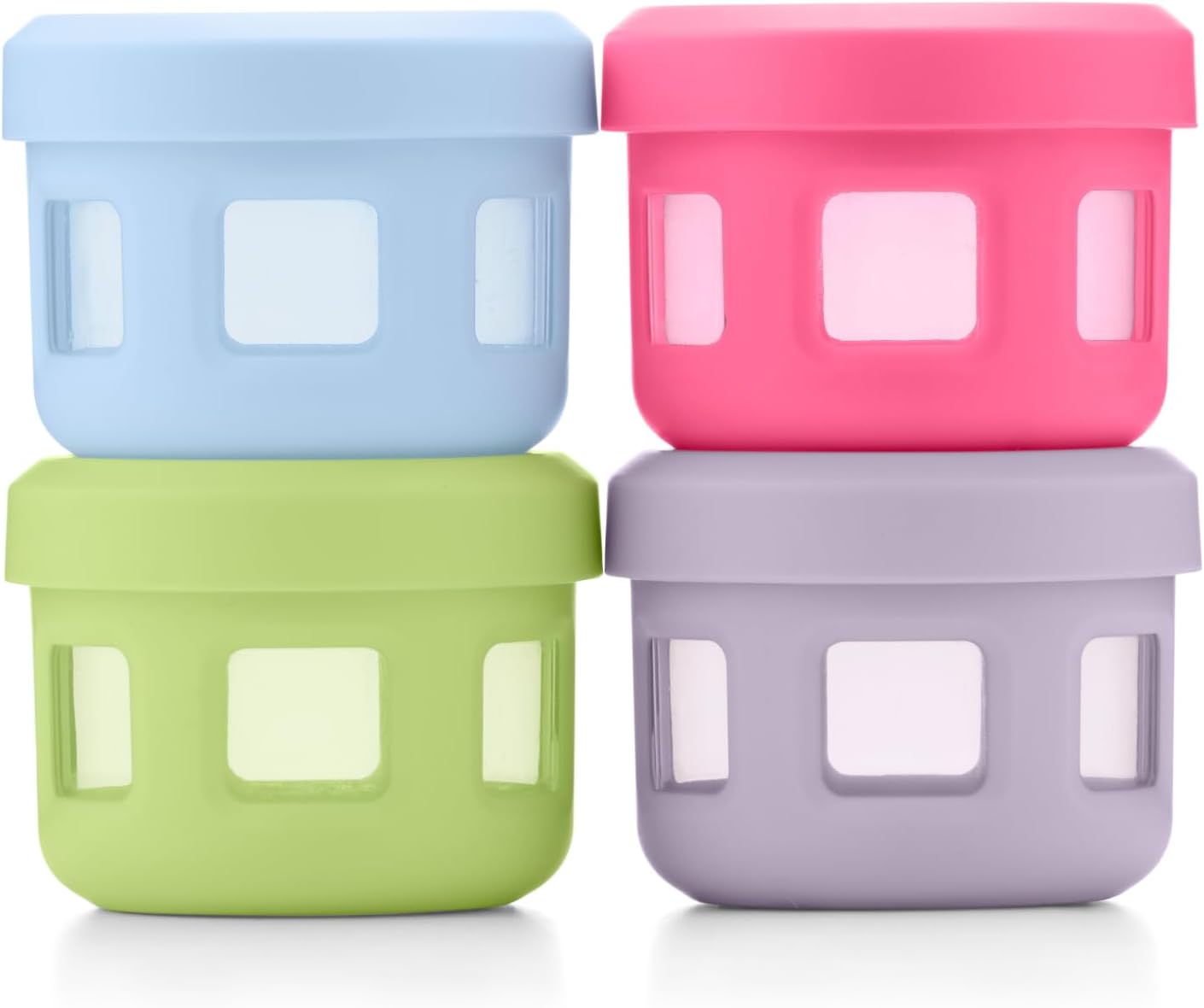 Ello Reusable Condiment Containers 4oz each with Screw-on Leak Proof Lid | Perfect for Salad Dressing Sauce Dips Lunchbox Picnic Travel Bento Box | BPA-Free | Dishwasher Safe