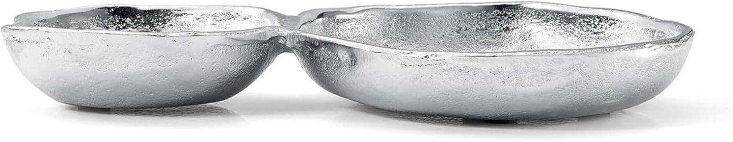 Cluster of 10 Round Serving Bowls Gold Clusters Decorative Elegant Snack Tray for Olives, Chip & Dip, Nuts, Appetizers & Entertaining Strong Brass & Enamel Home Decor Gifts, Parties & Weddings 20.5"