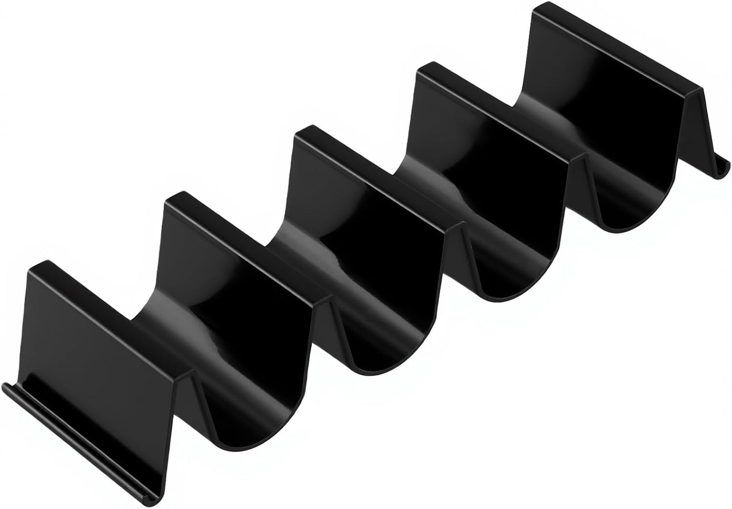 JAPCHET 24 PCS Taco Holder Stands, Black Large Taco Rack Tray Plates Plastic for Tacos Tuesday Night Party Supplies, Each Holds Up to 4 Tacos