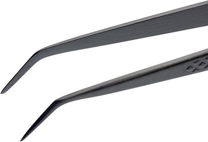 Mercer Culinary 18-8 Stainless Steel Chef Plating Tongs, Offset Tip, 6-1/2 Inch