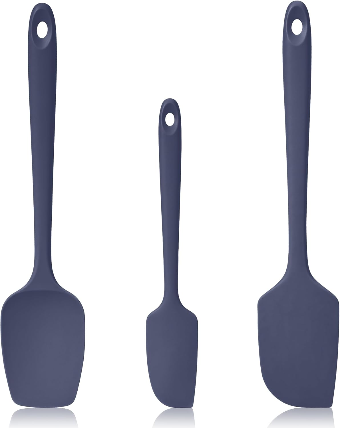 600ºF Heat Resistant Spatulas, High Heat Food Safe Semless Kitchen Silicone Scraper Set for Cooking Baking Mixing Scraping Stirring Nonstick Cookware Pan Bowl (4Pcs,Aqua Sky)