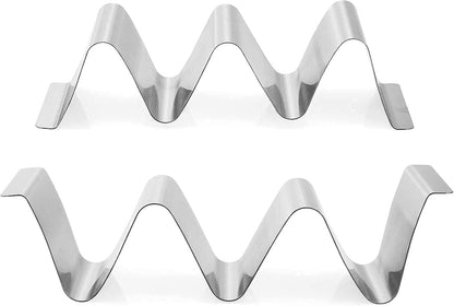 RTT Stainless Steel Taco Holder Stand, Set of 6 - Stylish Rack Holds Up to 3 Tacos Each, Keeping Shells Upright - Oven, Grill and Dishwasher Safe