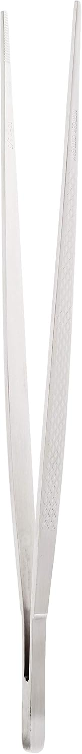 Mercer Culinary 18-8 Stainless Steel Chef Plating Tongs, Offset Tip, 6-1/2 Inch