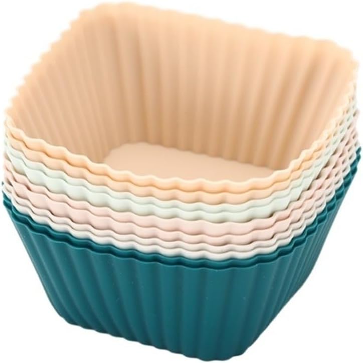 12Pack Silicone Muffin Cups Reusable Baking Mold for Cupcake Lunch Box Dividers(YH-334)