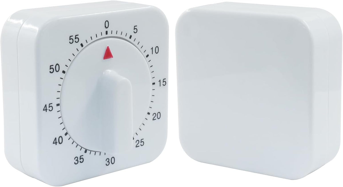 60 Minute Mechanical Kitchen Timer, White