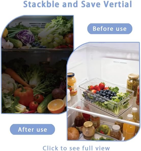 2 Pack Fruit Storage Containers for Fridge with Lid & Drain Basket | 3-in-1 Wash-Drain-Store – BPA-free clear containers keep berries/strawberries fresh, ready-to-eat in fridge.