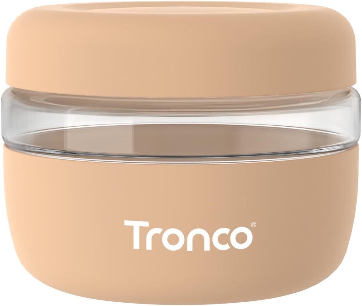 Tronco 24 oz Glass Food Storage Containers with Lids, Airtight, Leak & Spill Proof Glass Lunch Bowls for Meal Prep, Salad, Yogurt, Soup & Stew, Microwave & Dishwasher Safe, BPA-Free, Set of 1