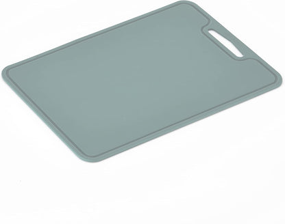 Premium Thick & Flexible Silicone Cutting Mat, BPA Free, Knife Friendly, Non-Toxic, Anti-Slip, Dishwasher Safe, Space Saving, Easy Grip Handle, Ergonomic Design, Chopping Board (Blue, Large)