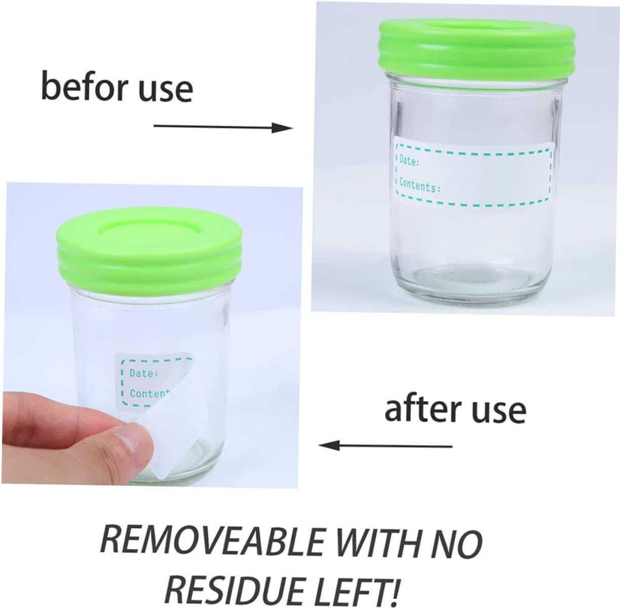 DOITOOL Food Storage Date Labels 500pcs Kitchen Record Stickers for Easy Food Identification Removable and Waterproof Date Stickers for Fridge and Freezer