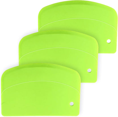 Dough Scraper Set, Bench Scraper for Baking with Flexible Edge