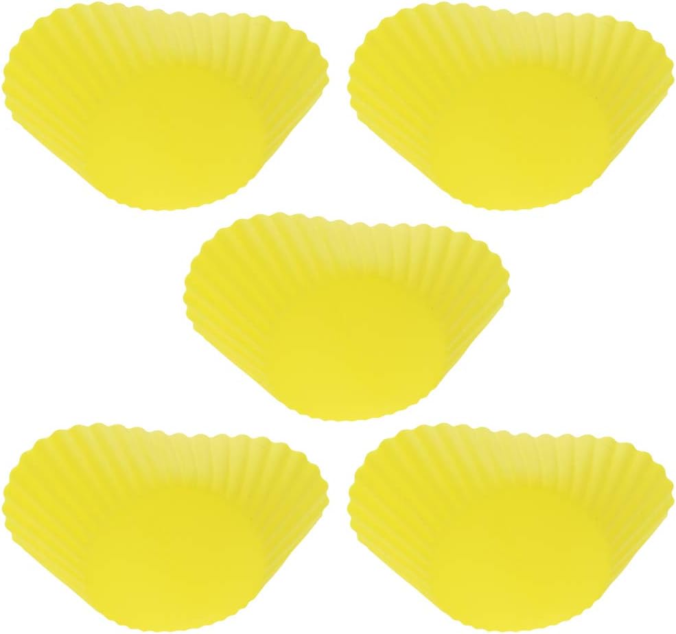 Utoolmart Silicone Cupcake Baking Cups,Reusable Silicone Baking Cups, Non-stick Cupcake Muffin Liners Cake Molds Set, Use As Lunch Box Dividers, 5 Pcs