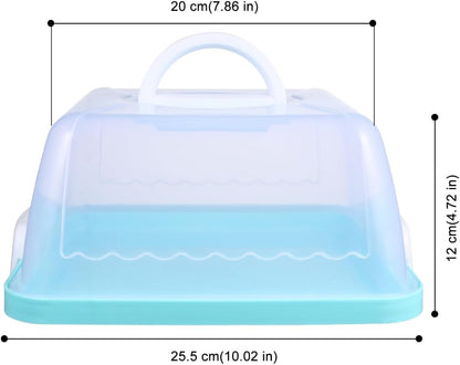 Square Cake Carrier Cover Portable Cake Carrier Cake Storage Box Handle Blue 8 Inch