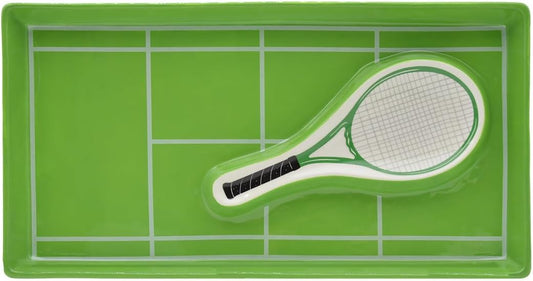 Godinger Chips n Dip Tennis Court Tray, Chips n Dip Plate Chip & Dip Set Snack Platter, Snack Tray – Ideal Gift for Sports Lovers, Home Entertaining & Game Viewing Parties