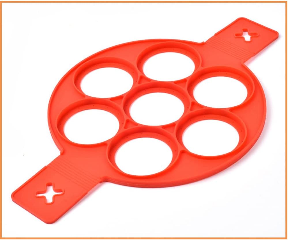 Nonstick Pancake Molds Ring Silicone Fried Egg Mould Reusable Pancake Maker Egg Ring Kitchen Cooking Baking Tools (Round Shape)
