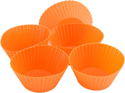 Utoolmart Silicone Cupcake Baking Cups,Reusable Silicone Baking Cups, Non-stick Cupcake Muffin Liners Cake Molds Set, Use As Lunch Box Dividers, 5 Pcs