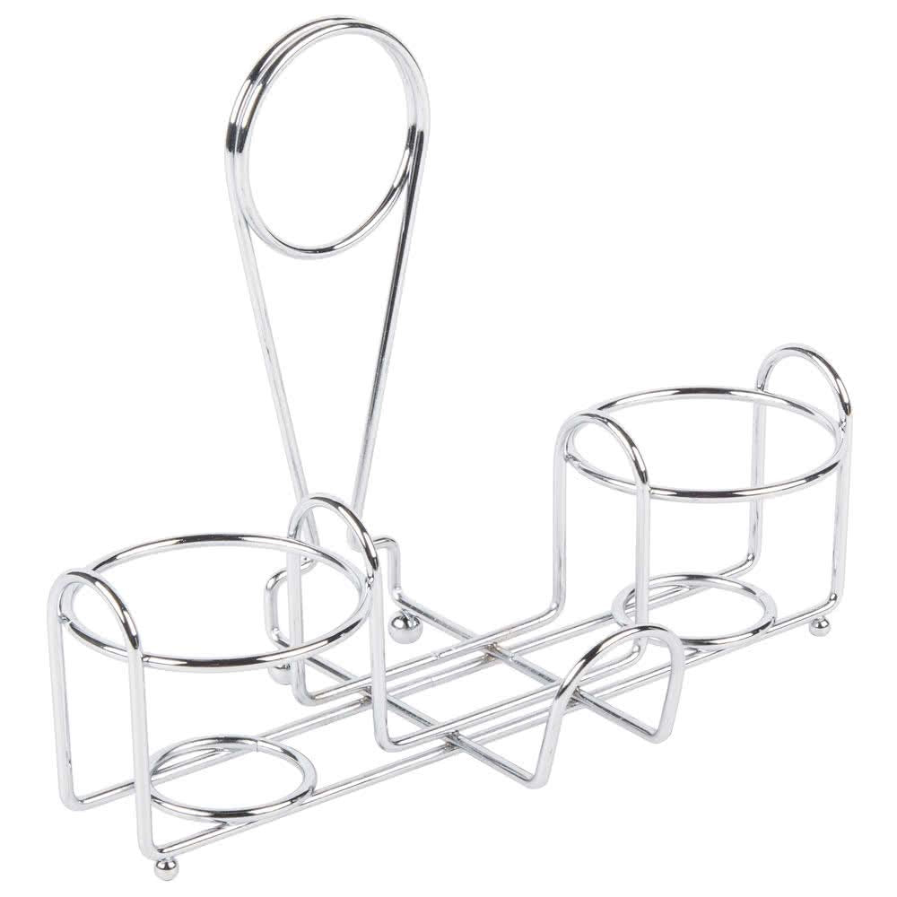 G.E.T. 4-22735 Chrome Metal Two Compartment Condiment Caddy Metal Table Caddies Collection