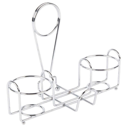 G.E.T. 4-22735 Chrome Metal Two Compartment Condiment Caddy Metal Table Caddies Collection