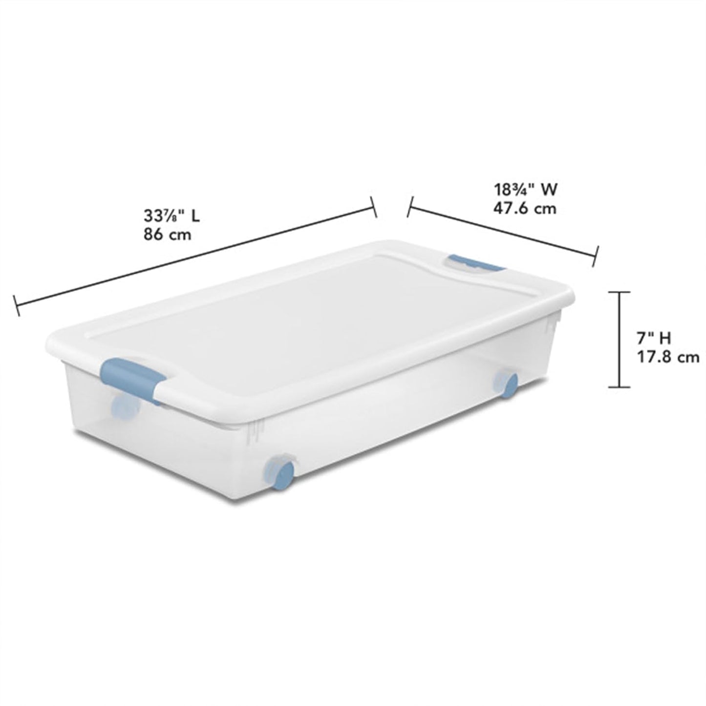 Sterilite 6-Pack Latching Box, Under Bed Storage Bins with Lids, Clear Plastic, 25 Quart - Heavy-Duty Organizing Containers for Closet, Bathroom, and Office