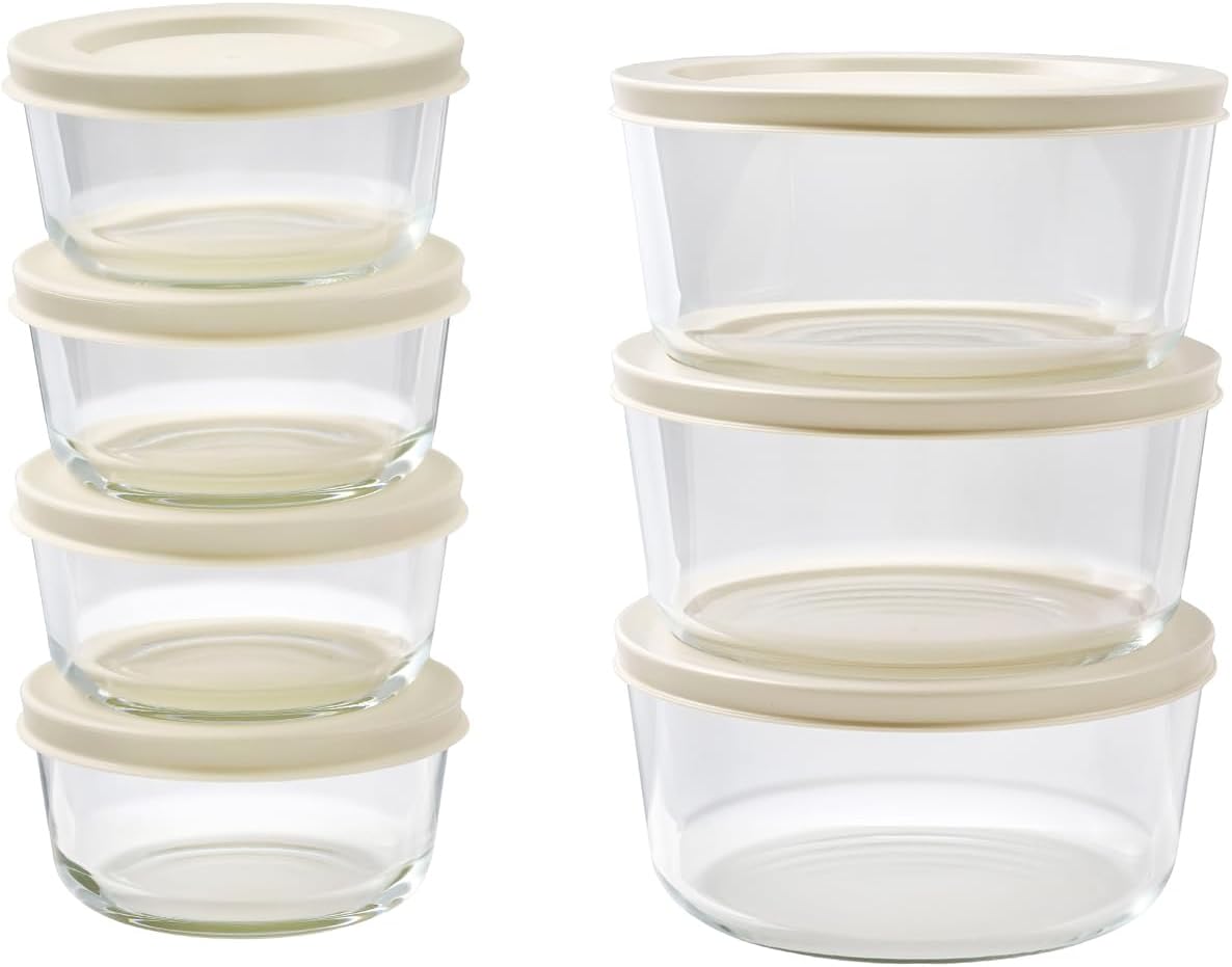 6-Piece Glass Food Storage Containers Set (3 Containers + 3 BPA-Free Lids) | 2-Cup, Leakproof | Microwave, Freezer, Oven & Dishwasher Safe | Ideal for Meal Prep & Pantry Organization, Pistachio