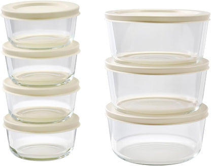6-Piece Glass Food Storage Containers Set (3 Containers + 3 BPA-Free Lids) | 2-Cup, Leakproof | Microwave, Freezer, Oven & Dishwasher Safe | Ideal for Meal Prep & Pantry Organization, Pistachio