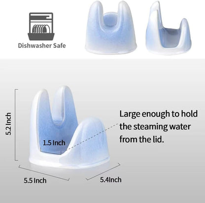 Nihow Ceramic Pot Lid Holder While Cooking for Kitchen Counter/Stove Top