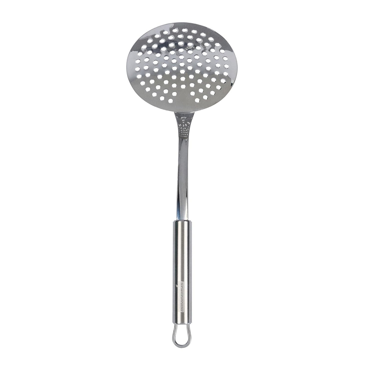 Restaurantware Stainless Steel Spider Skimmer - German Standard Wire Skimmer with Ergonomic Handle, Dishwasher Safe - Wire Strainer Pasta Spoon for Cooking & Frying