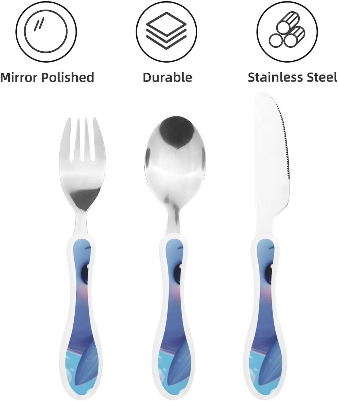 3-Piece Kids Silverware Set With Storage Case, Stainless Steel Reusable Children Safe Knife Spoon Fork Set African Animals Children Flatware Set For Kids Lunch Box